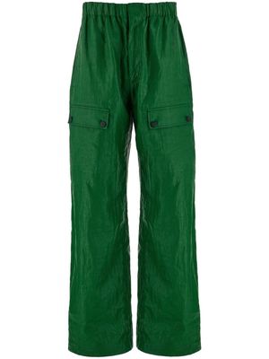 Ferragamo wide-leg linen cargo trousers - Green
