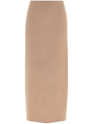 Ferragamo wool straight midi skirt - Neutrals