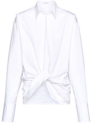 Ferragamo wrap-design cotton shirt - White