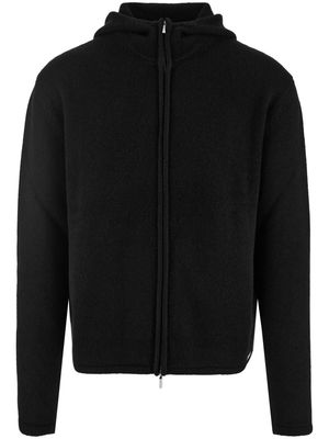 Ferragamo zip-fastening cashmere hoodie - Black