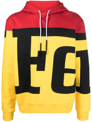 Ferrari all-over logo print cotton hoodie - Red