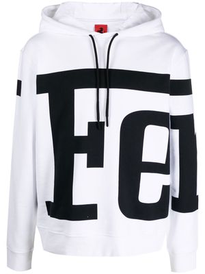 Ferrari all-over logo print hoodie - White