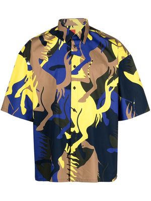 Ferrari all-over Prancing Horse print shirt - Blue
