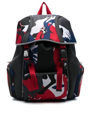 Ferrari camouflage-print drawstring backpack - Black