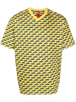Ferrari Ferrari-print V-neck T-shirt - Yellow