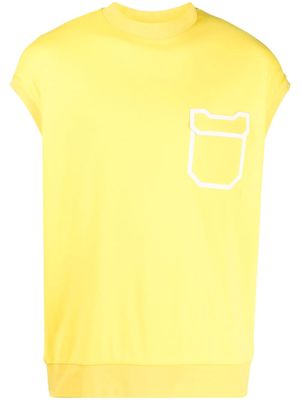 Ferrari flap-pocket cap-sleeved T-shirt - Yellow