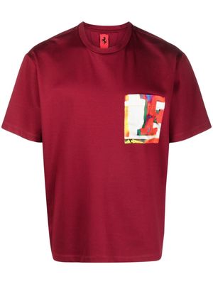 Ferrari graffiti-logo print cotton T-shirt - Red
