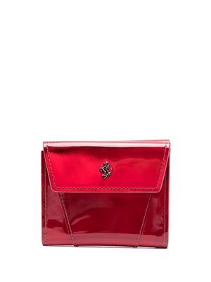 Ferrari high-shine leather wallet - Red