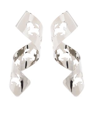 Ferrari horse-detail twisted earrings - Silver