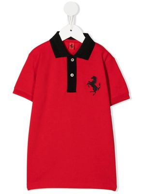 Ferrari Kids embossed-logo polo shirt - Red