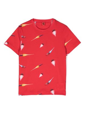 Ferrari Kids graphic-print cotton T-shirt - Red