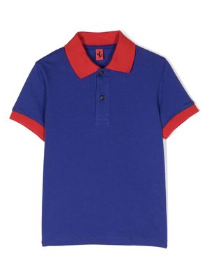 Ferrari Kids logo-embroidered cotton polo shirt - Blue