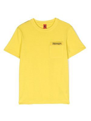 Ferrari Kids logo-print cotton T-shirt - Yellow