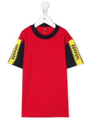 Ferrari Kids logo-print recycled polyester T-shirt - Red