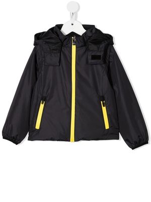 Ferrari Kids zip-up hooded jacket - Black