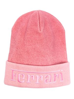 Ferrari logo-embroidered wool blend beanie - Pink