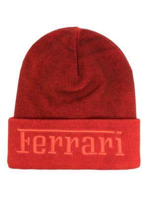 Ferrari logo-embroidered wool blend beanie