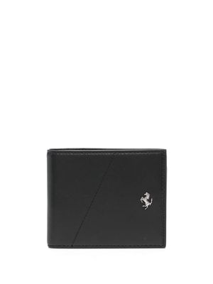 Ferrari logo-plaque bi-fold wallet - Black