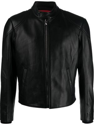 Ferrari logo-plaque biker jacket - Black