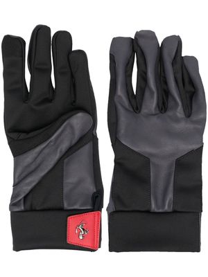 Ferrari logo-plaque detail gloves - Black