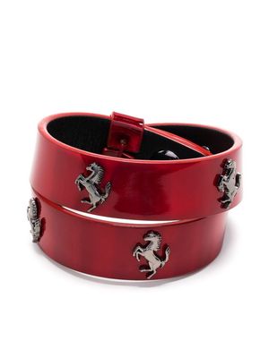 Ferrari logo-plaque wraparound bracelet - Red