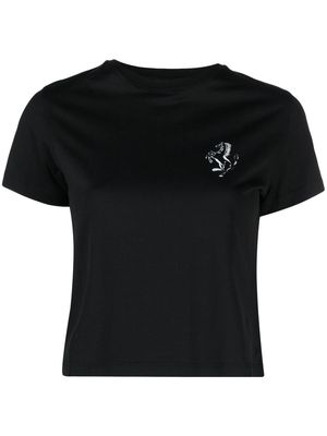 Ferrari logo-print cotton T-shirt - Black