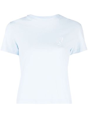 Ferrari logo-print cotton T-shirt - Blue