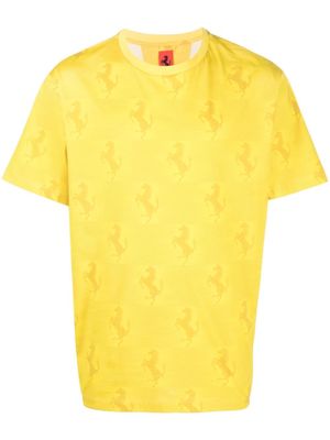 Ferrari logo-print cotton T-shirt - Yellow