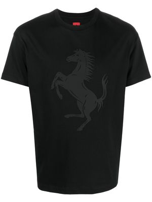 Ferrari logo-print crew-neck T-shirt - Black