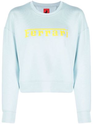 Ferrari logo-print elbow-patch sweatshirt - Blue