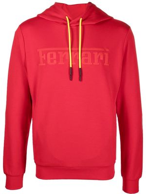 Ferrari logo-print hoodie - Red