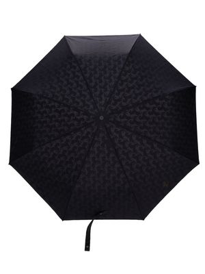 Ferrari monogram-pattern leather-handle umbrella - Blue