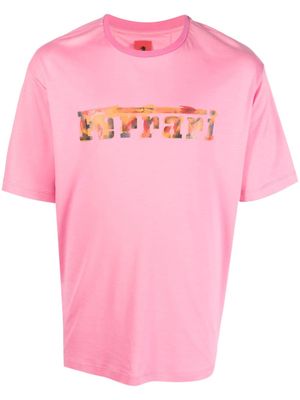 Ferrari painterly-logo jersey T-shirt - Pink