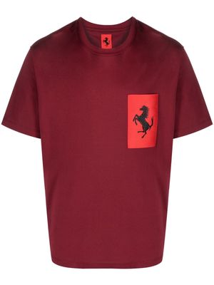 Ferrari Prancing Horse pocket cotton T-shirt - Red