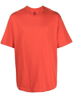 Ferrari silicone logo-print cotton T-shirt - Red