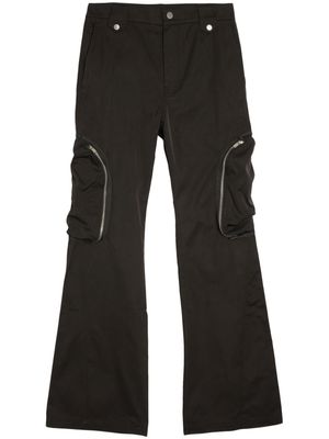 FFFPOSTALSERVICE flared cargo trousers - Black