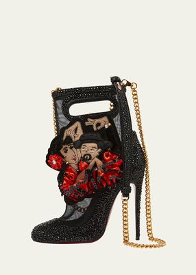 Fifi Charm Flamenco Strass Shoe Clutch Bag