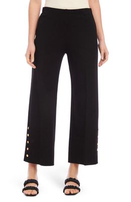 FIFTEEN TWENTY Button Hem Crop Pants in Black