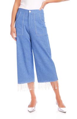 FIFTEEN TWENTY Cameron Fringe Crop Pants in Chambray 