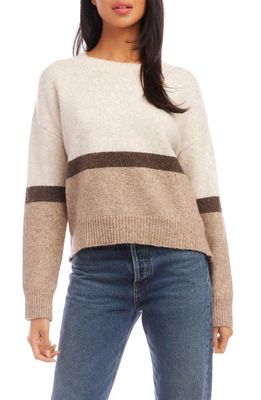 FIFTEEN TWENTY Colorblock Sweater in Beige Multi