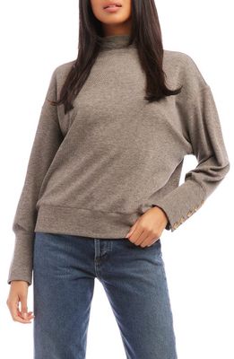 FIFTEEN TWENTY Mock Neck Drop Shoulder Sweater in Taupe