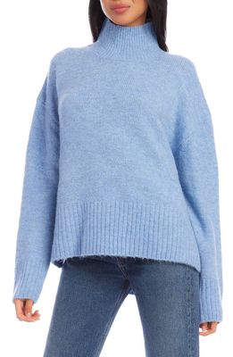 FIFTEEN TWENTY Oversize Mock Neck Sweater in Blue