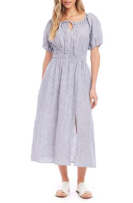 FIFTEEN TWENTY Pinstripe Smocked Linen Dress