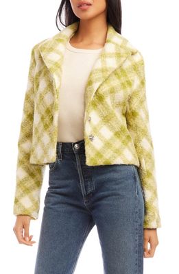 FIFTEEN TWENTY Plaid Crop Jacket in Green Plaid