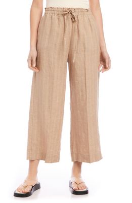 FIFTEEN TWENTY Pressed Pleated Linen Crop Pants in Stripe