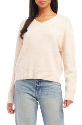 FIFTEEN TWENTY V-Neck Drop Shoulder Sweater in Sand