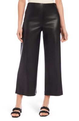 FIFTEEN TWENTY Wide Leg Faux Leather Crop Pants in Black