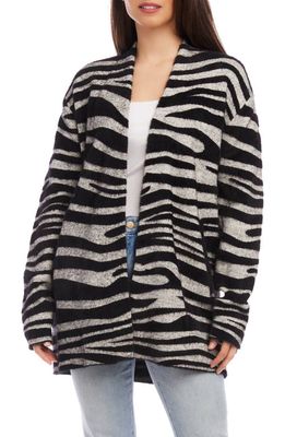 FIFTEEN TWENTY Zebra Jacquard Open Front Long Cardigan