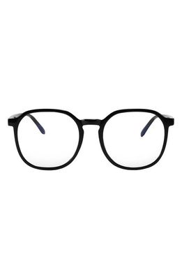 Fifth & Ninth 55mm Ruby Round Blue Light Blocking Glasses in Black/Clear
