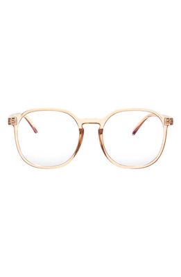 Fifth & Ninth 55mm Ruby Round Blue Light Blocking Glasses in Tan/Clear
